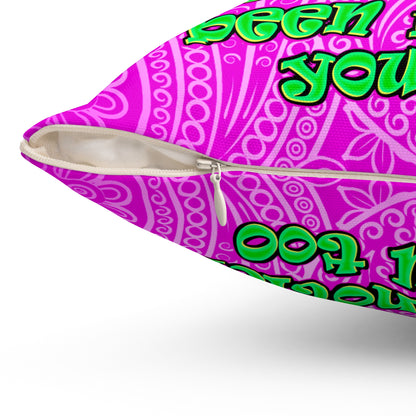noticed you noticing - Spun Polyester Square Pillow - (pink swirl)