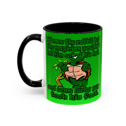 turtle race - Accent Mug (logo green)