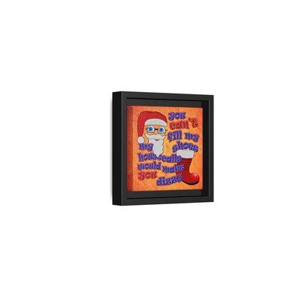 santa's shoes - framed canvas art (burnt orange)