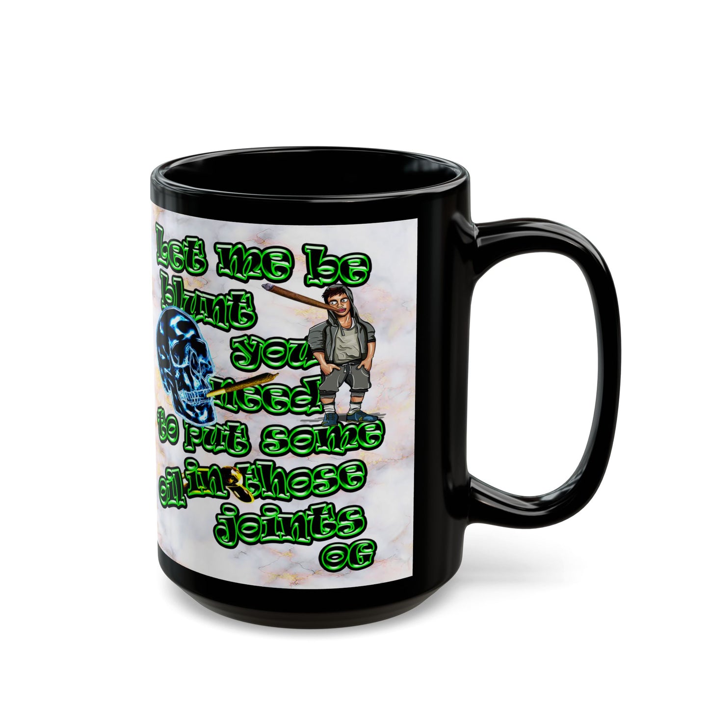 og - Black Mug (white marble)