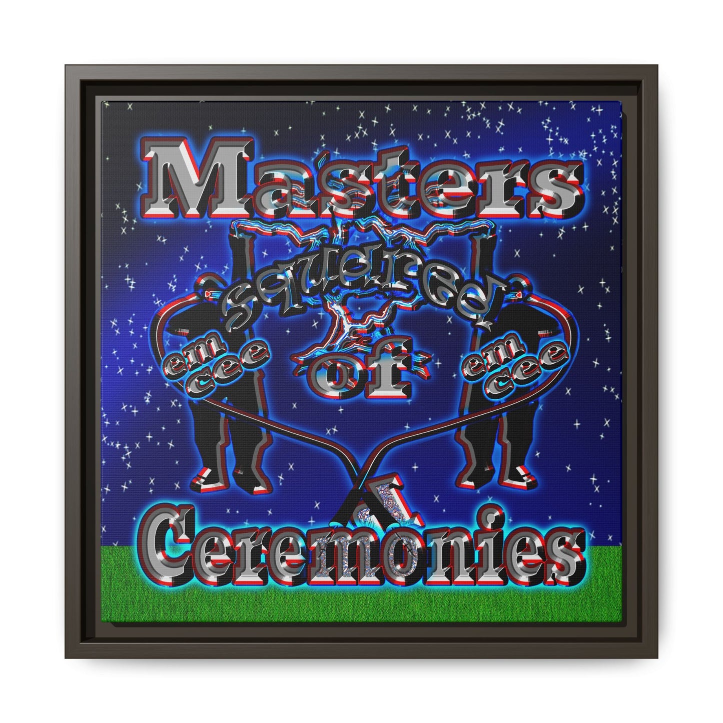 em cee squared - framed canvas art ('snoops' background)