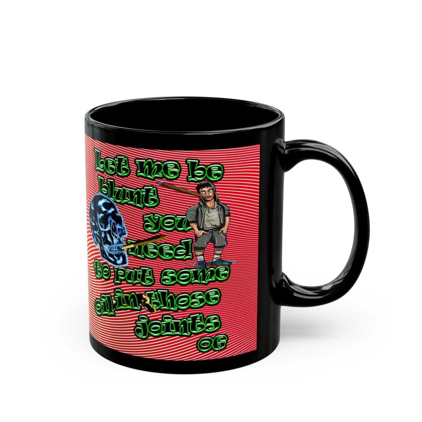 og - Black Mug (yellow-orange wave)