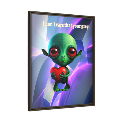 I don't care that your grey - framed canvas art (grey-pink wave)