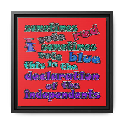 declaration of the independents - framed canvas art (red)