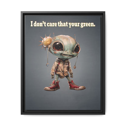 I don't care that your green - framed canvas art (grey-light grey)