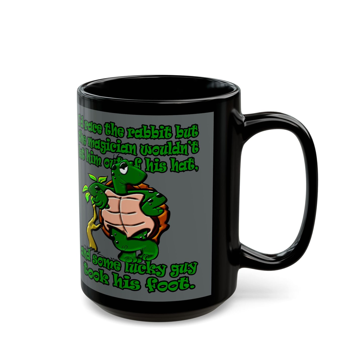 turtle race - Black Mug (dark grey)