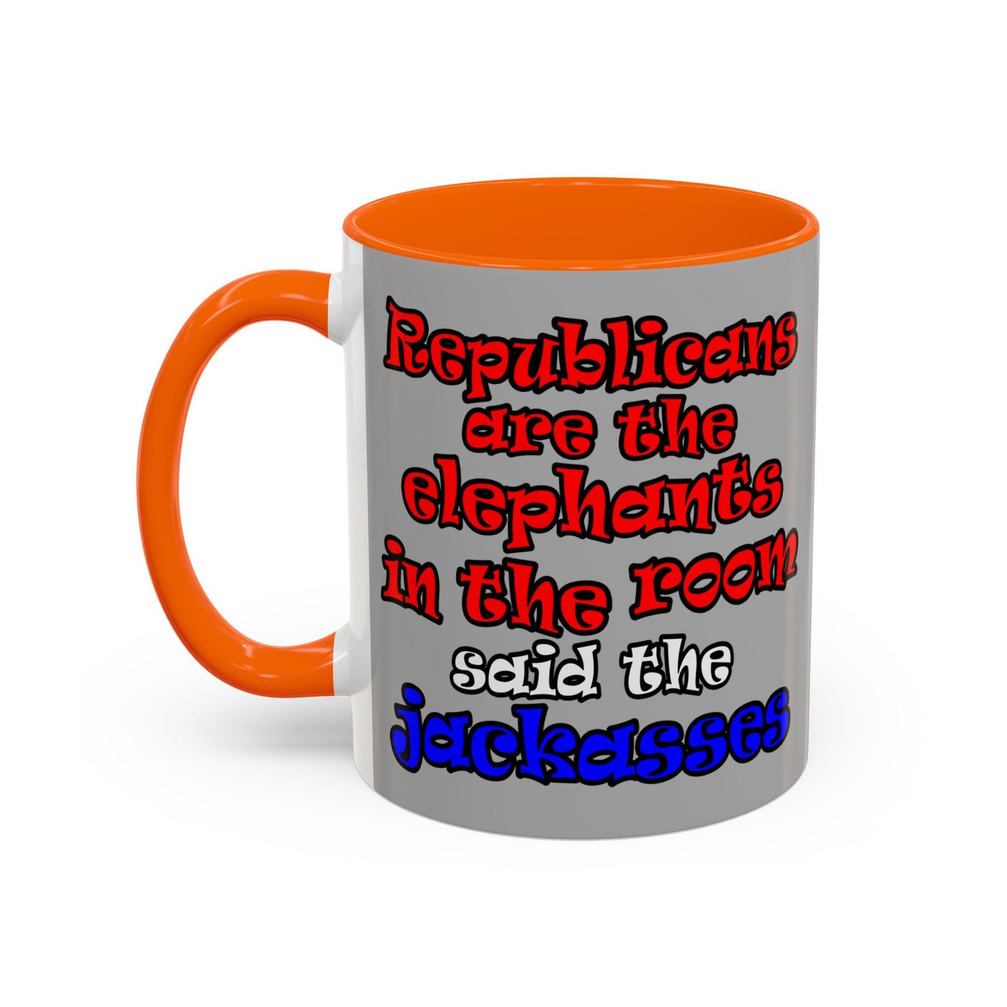 donkeys and elephants - Accent Mug (light grey)