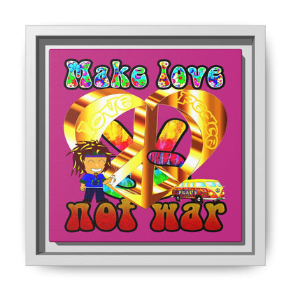 love peace - framed canvas art (pink)