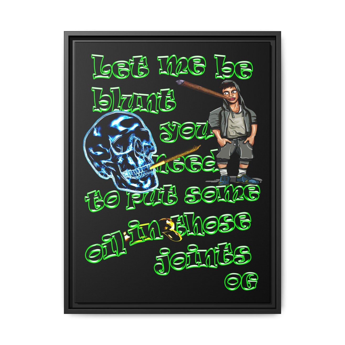 og - framed canvas art (black)