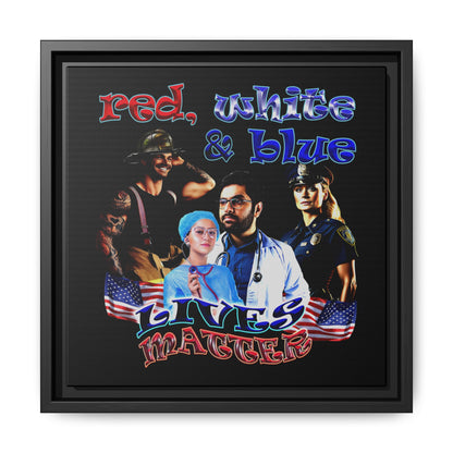 rw&b lives matter - framed canvas art (black)
