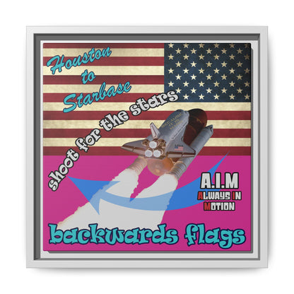 shoot for the stars - framed canvas art (pink)