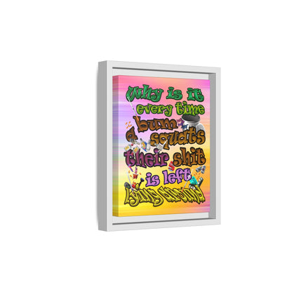 the bum's shit - framed canvas art (color blur)
