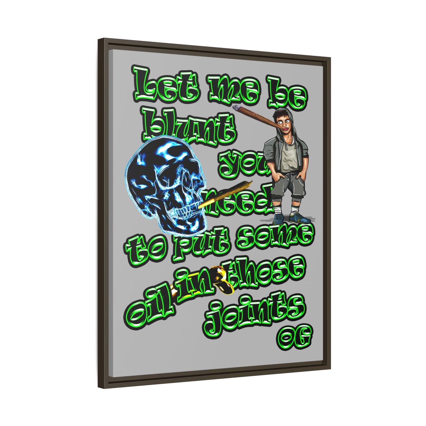 og - framed canvas art (light grey)