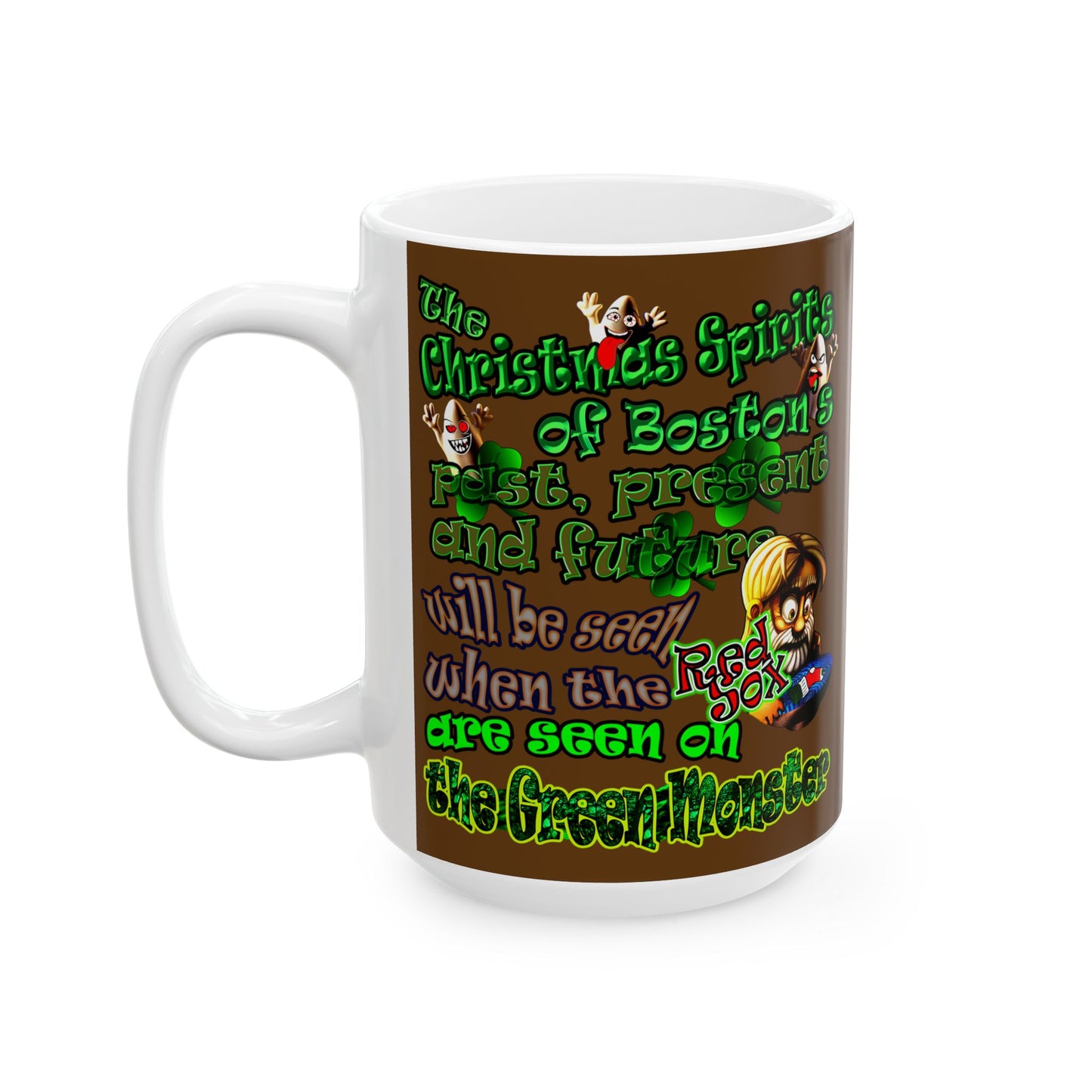 christmas spirits of boston - White Mug (brown)
