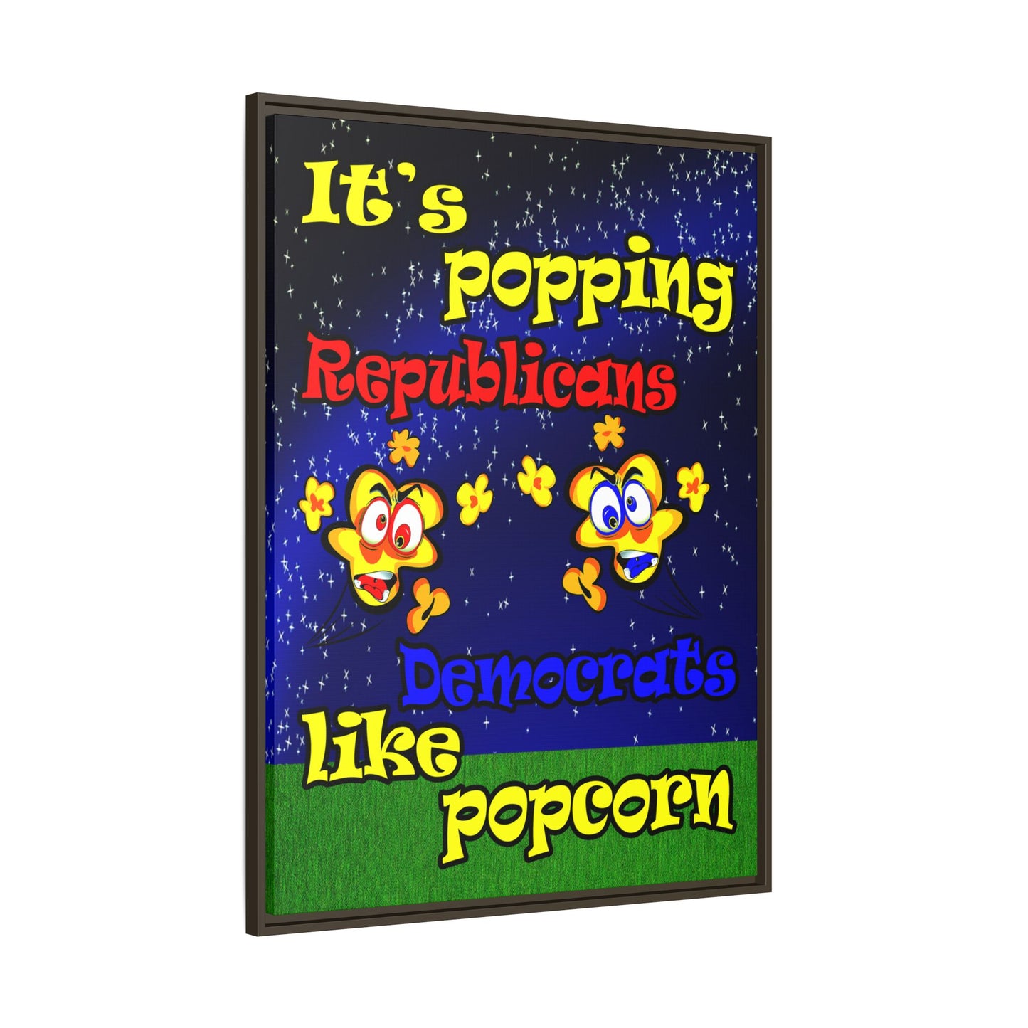 popping like popcorn - framed canvas art ('snoops' background)