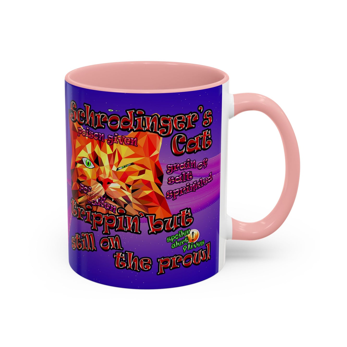schrodinger's cat - Accent Mug (purple-pink wave)