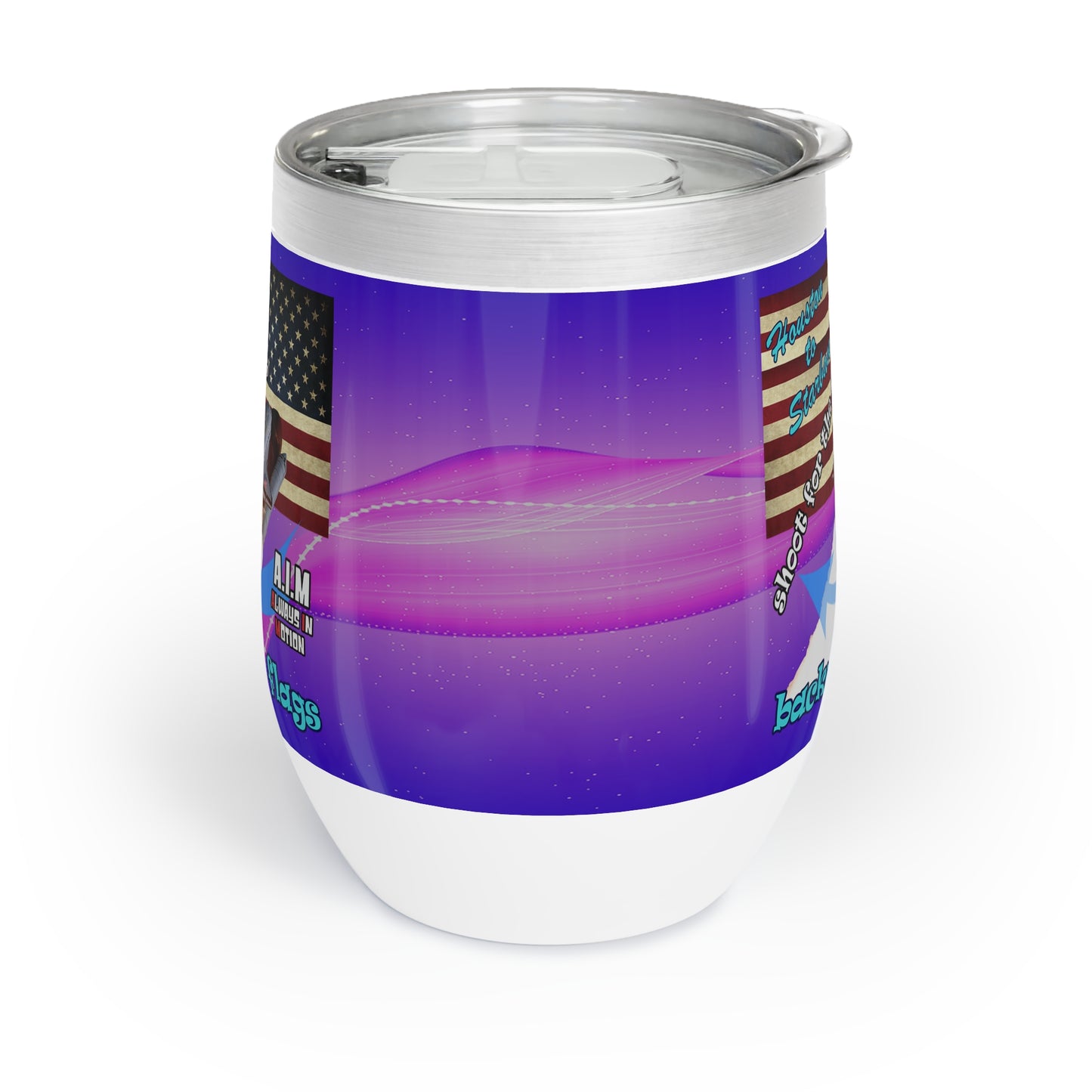 shoot for the stars - Chill Wine Tumbler (purple-pink wave)