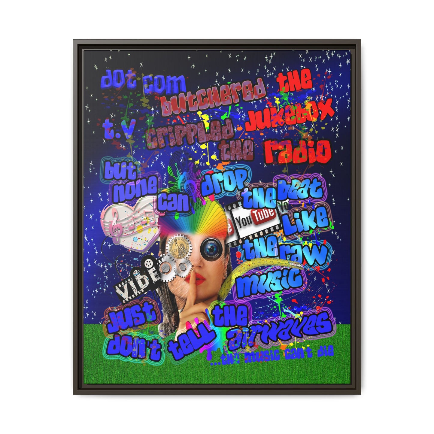 drop the beat - framed canvas art ('snoops' background)