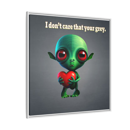 I don't care that your grey - framed canvas art (grey-light grey)