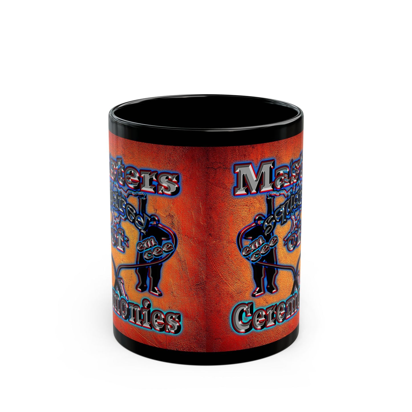 em cee squared - Black Mug (burnt orange)