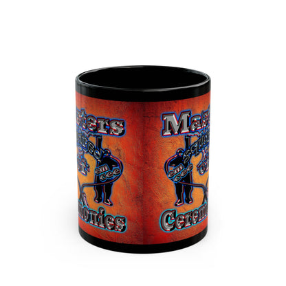 em cee squared - Black Mug (burnt orange)
