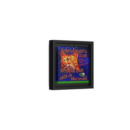 schrodinger's cat - framed canvas art ('snoops' background)