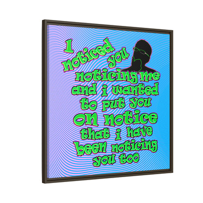 noticed you noticing - framed canvas art (light blue-purple wave)