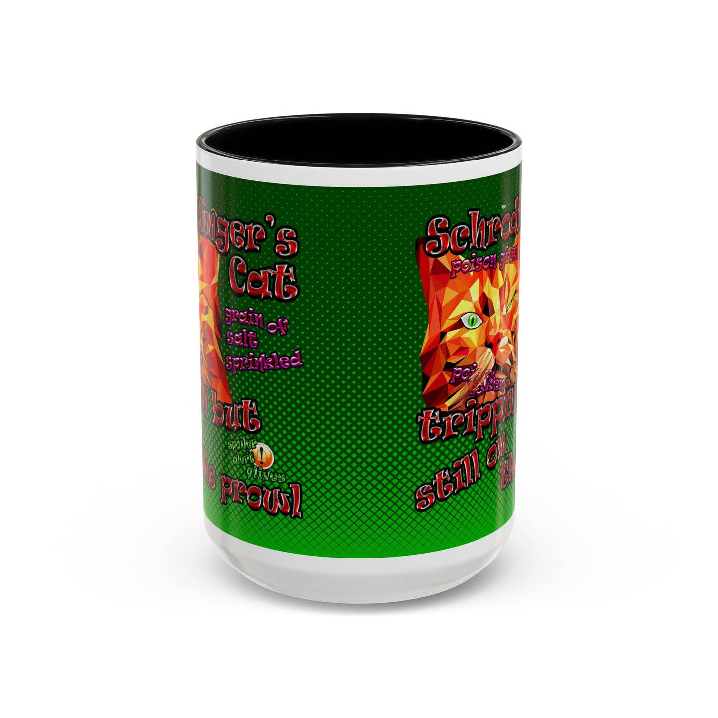 schrodinger's cat - Accent Mug (logo green)