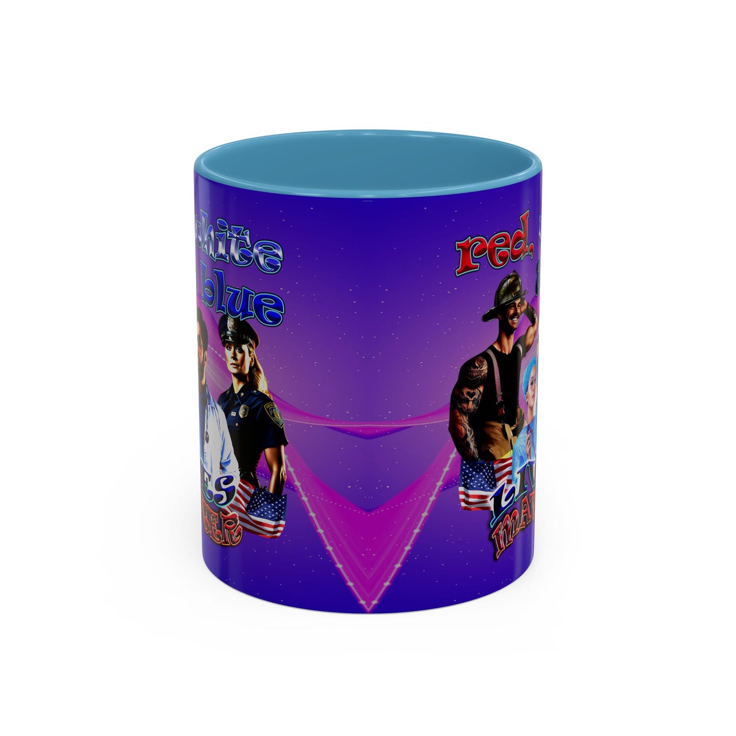 rw&b lives matter - Accent Mug (purple-pink wave)