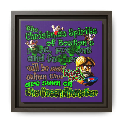 christmas spirits of boston - framed canvas art (purple)
