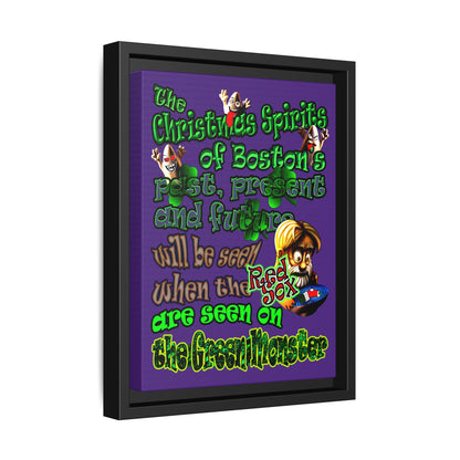 christmas spirits of boston - framed canvas art (purple)