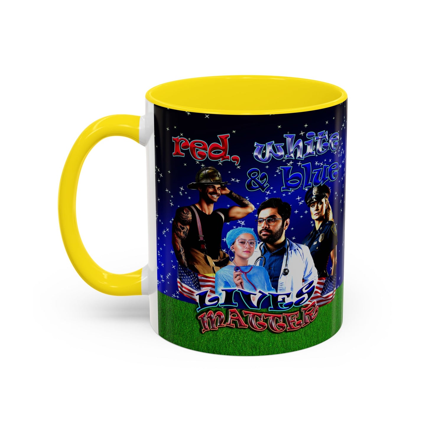 rw&b lives matter - Accent Mug ('snoops' background)
