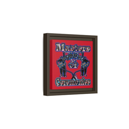 em cee squared - framed canvas art (dark red)