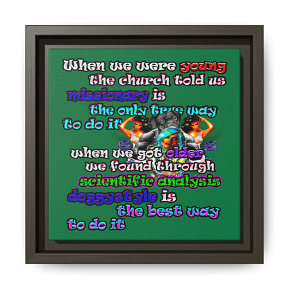 doggystyle - framed canvas art (dark green)