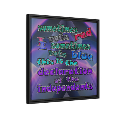 declaration of the independents - framed canvas art (grey-pink wave)