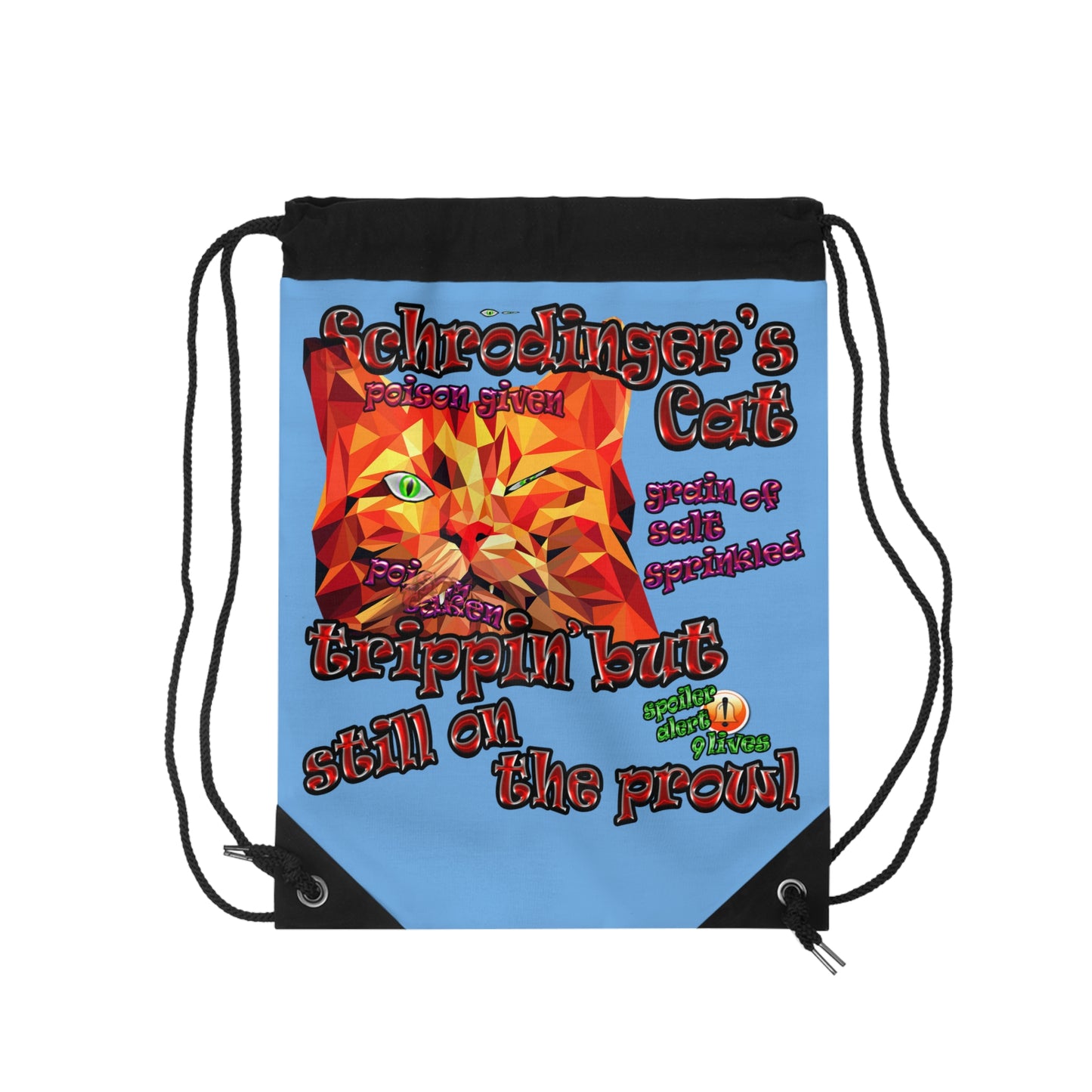 schrodinger's cat - Drawstring Bag (light blue)