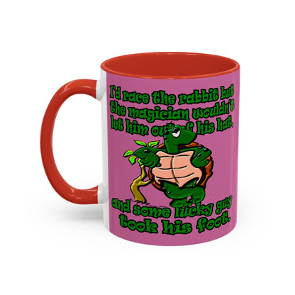 turtle race - Accent Mug (light pink)