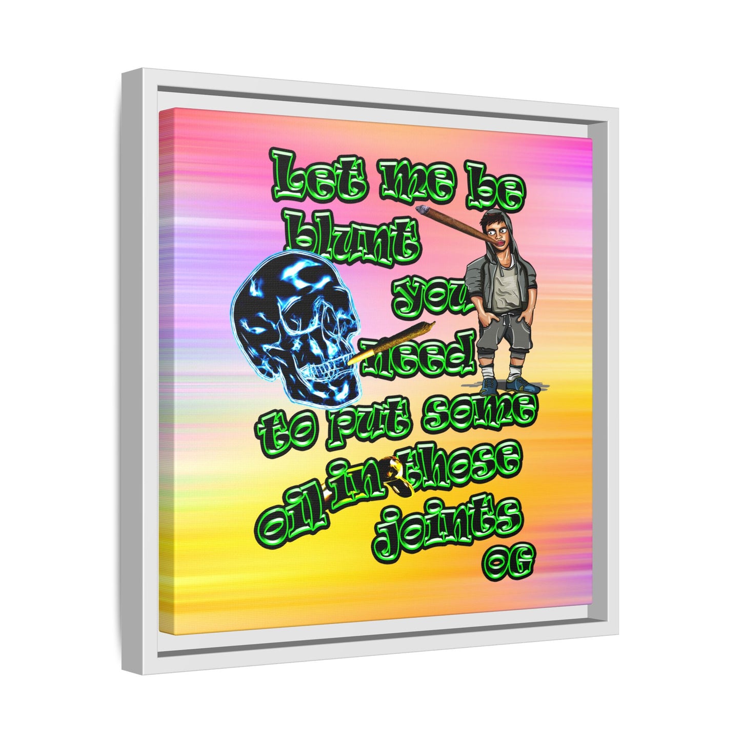 og - framed canvas art (color blur)