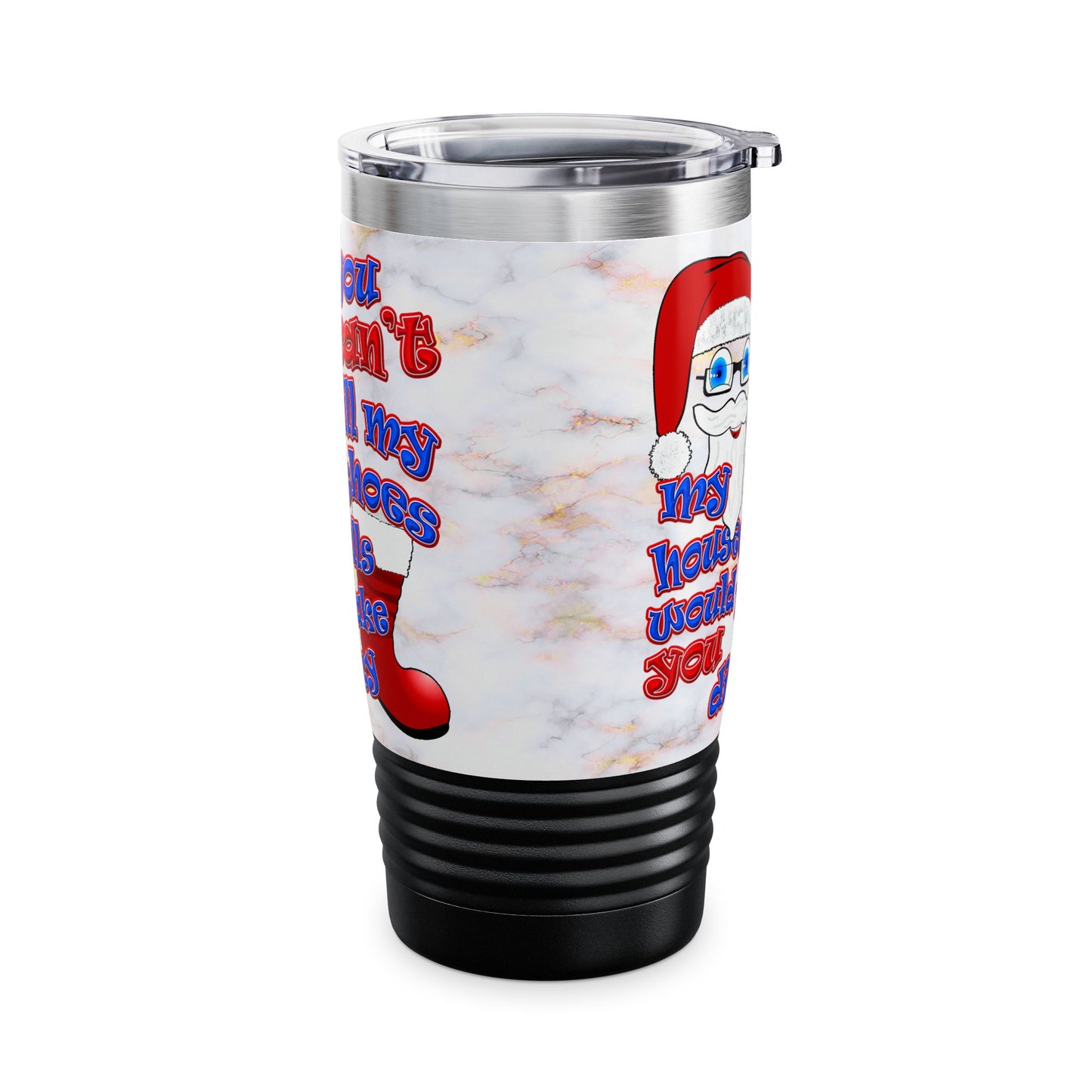 santa's shoes - Ringneck Tumbler, 20oz (white marble)