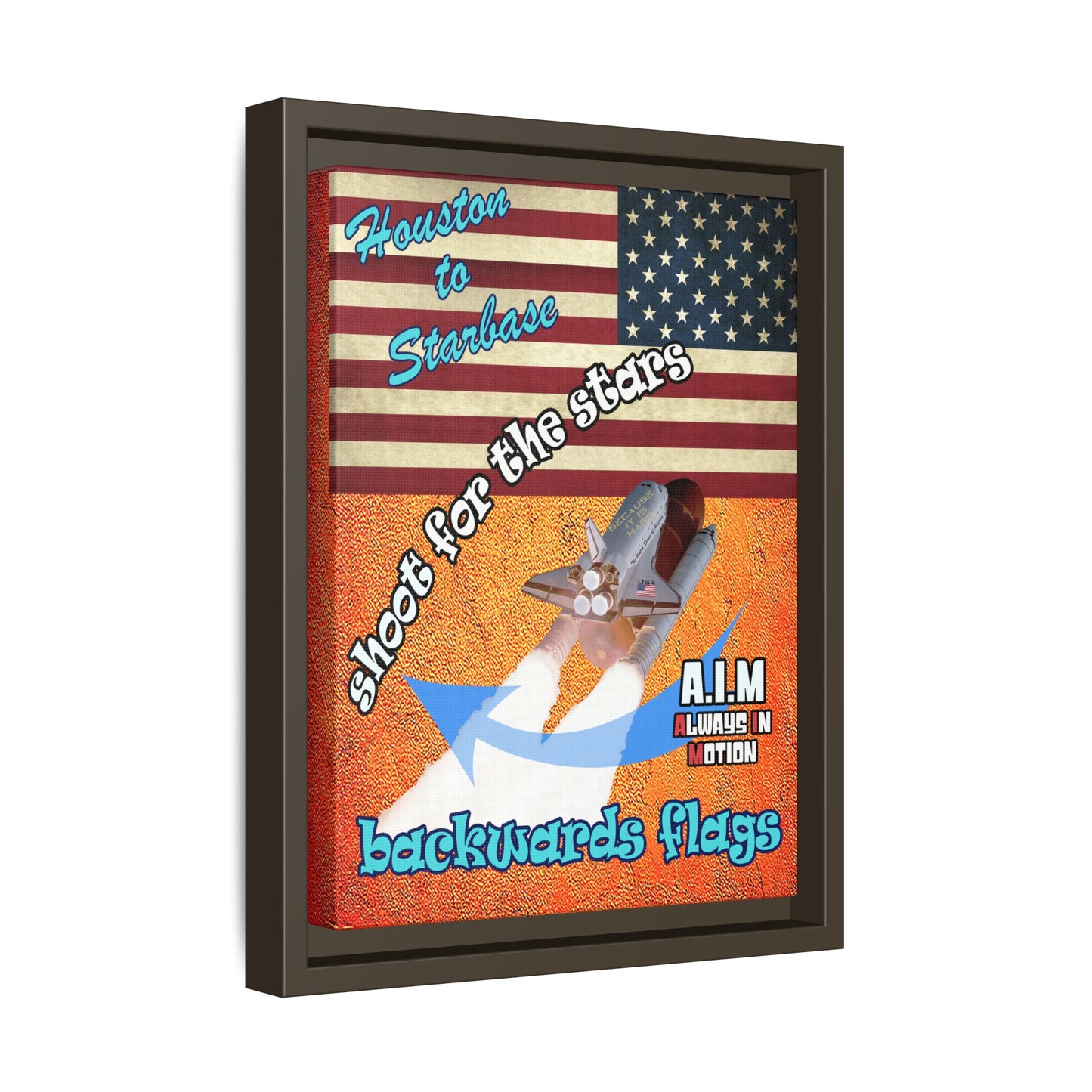 shoot for the stars - framed canvas art (burnt orange)
