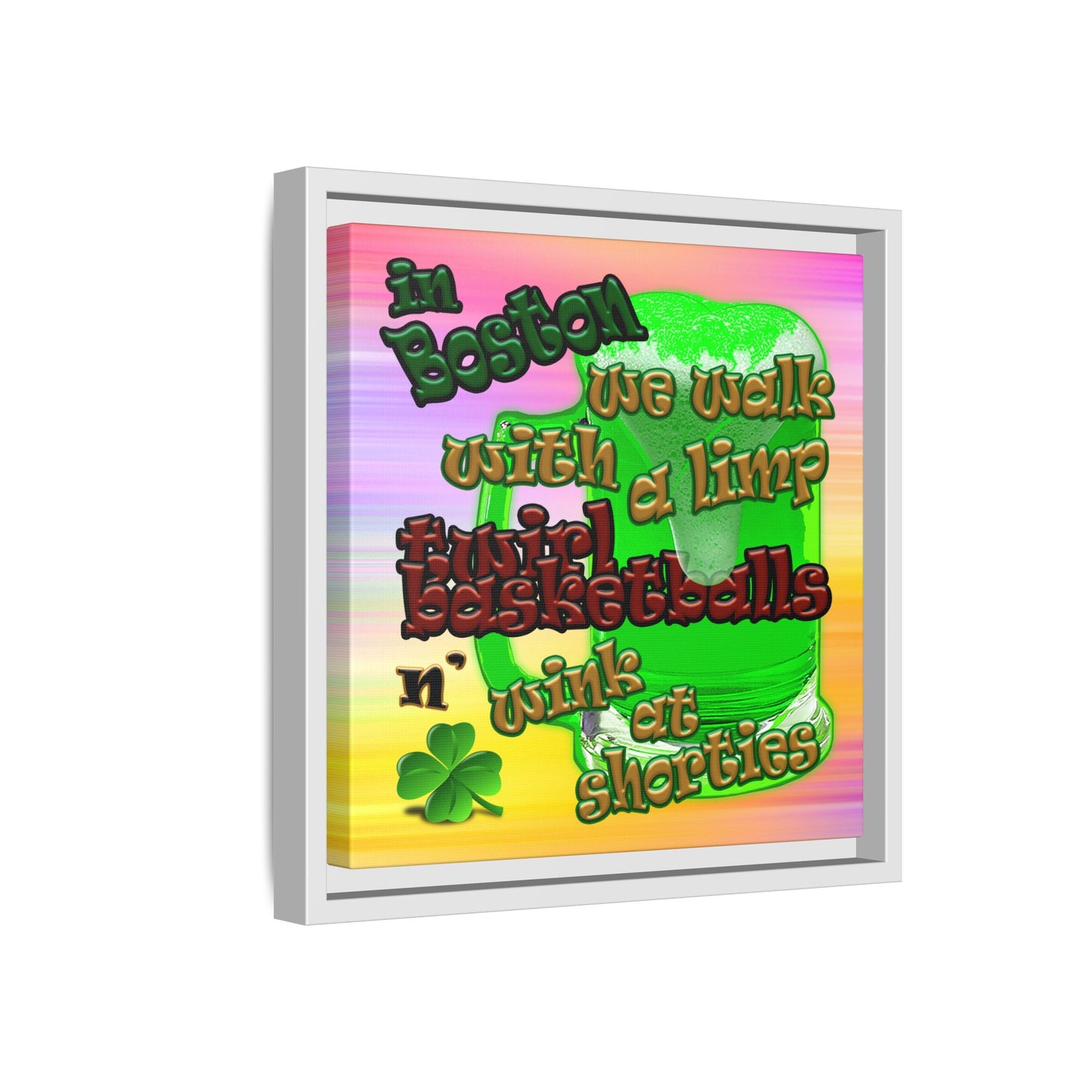 celtics logo - framed canvas art (color blur)