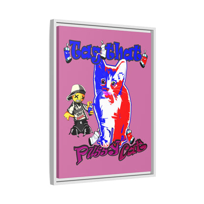 tag that - framed canvas art (light pink)