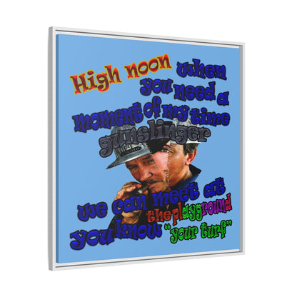 high noon - framed canvas art (light blue)