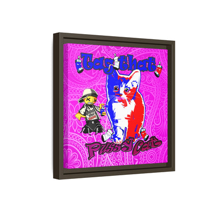 tag that - framed canvas art (pink swirl)