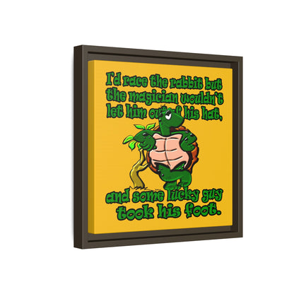 turtle race - framed canvas art (yellow)