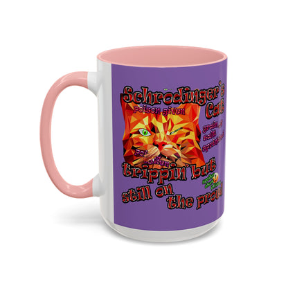 schrodinger's cat - Accent Mug (light purple)