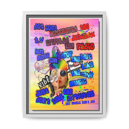 drop the beat - framed canvas art (color blur)