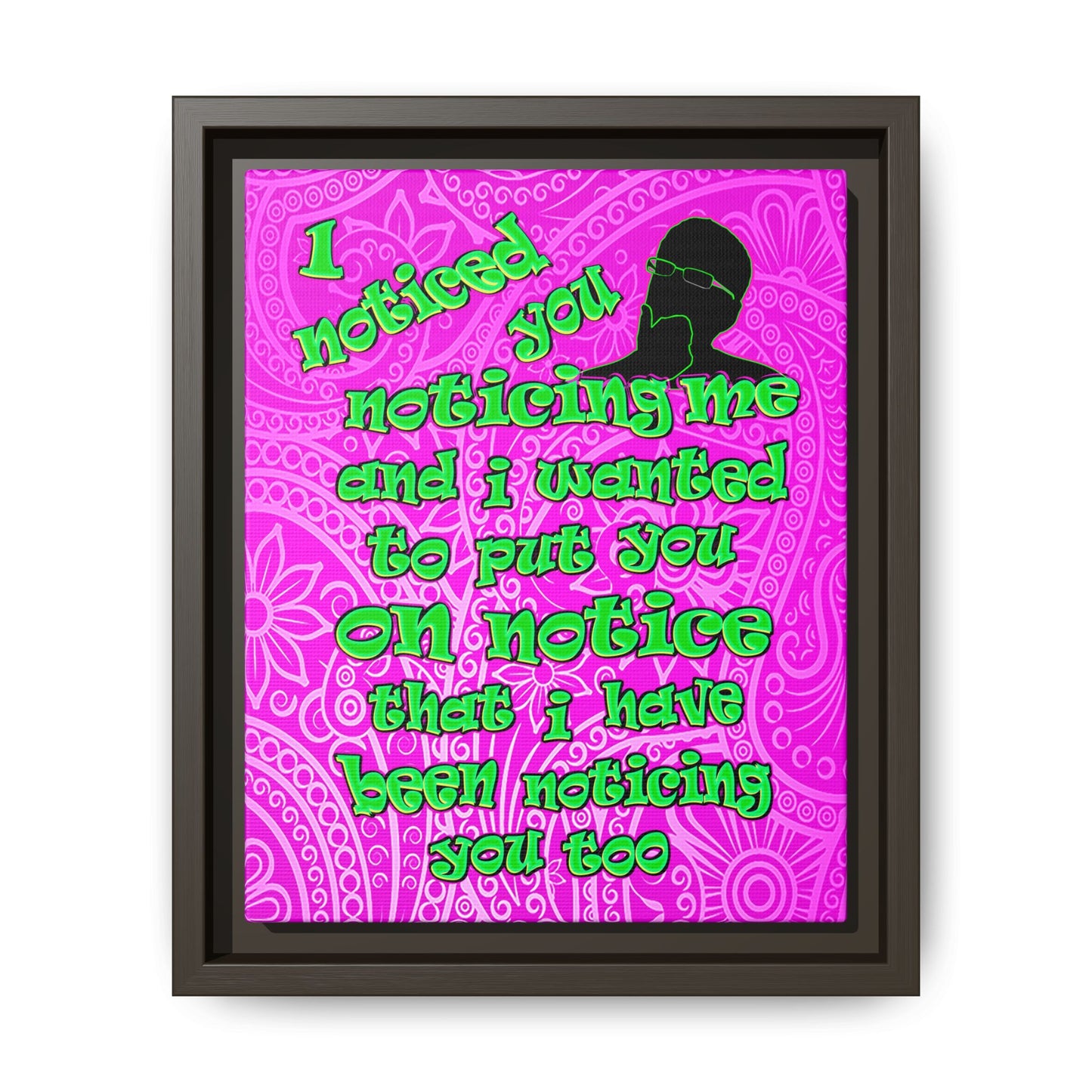 noticed you noticing - framed canvas art (pink swirl)