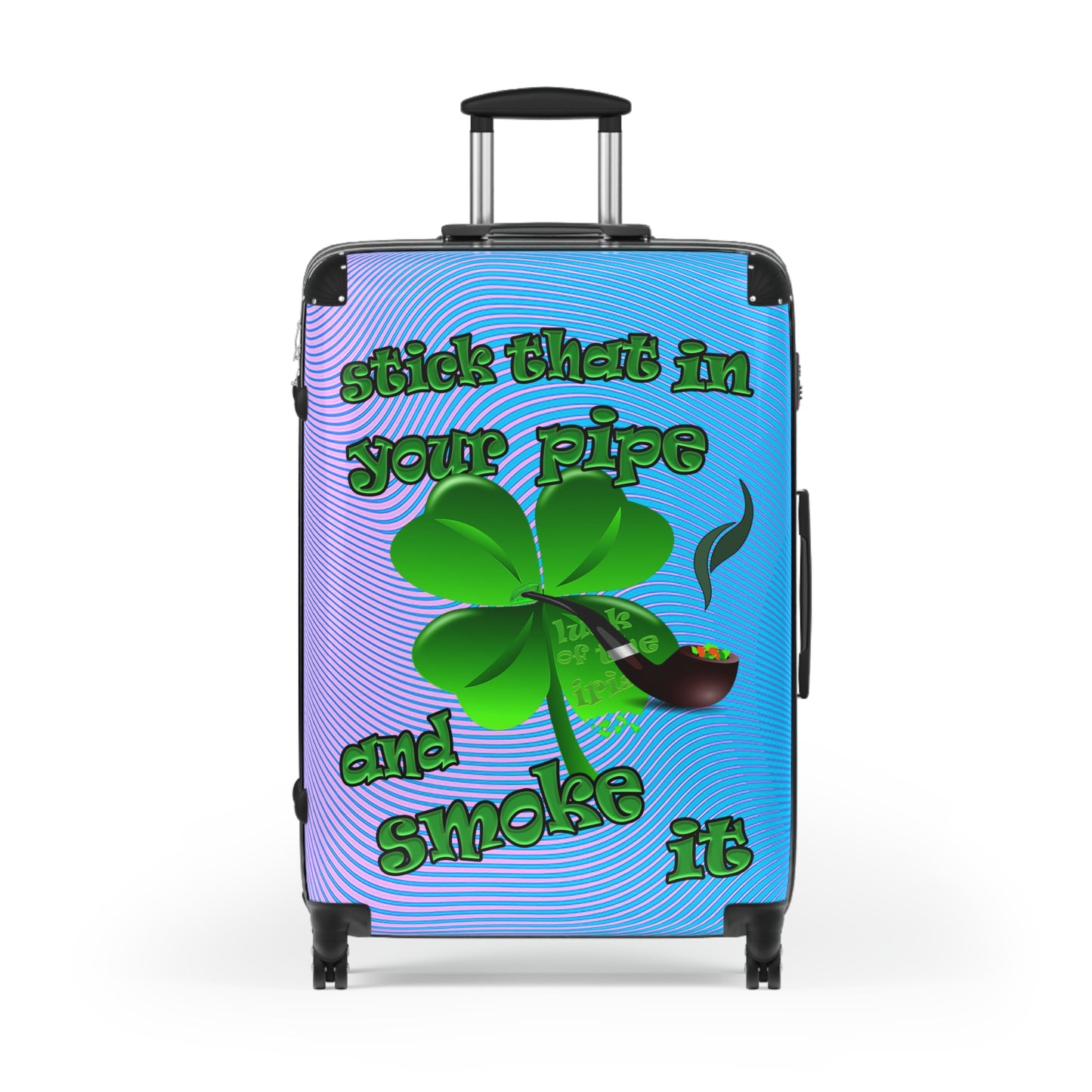 stick that in your pipe and smoke it - Suitcase (light blue-purple wave)