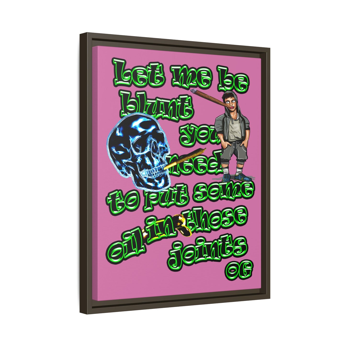og - framed canvas art (light pink)